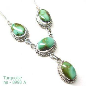 Silver blue tibet turquoise necklace